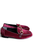 Mocassino con applicazione in velluto bordeaux - Yara