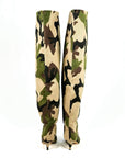 Stivale alto al ginocchio con tacco camouflage - Mersia Evolution New SS25