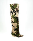 Stivale alto al ginocchio con tacco camouflage - Mersia Evolution New SS25