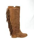 Stivale con spacchetto laterale e frange in camoscio cuoio - Sophie 2.0 New