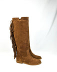 Stivale con spacchetto laterale e frange in camoscio cuoio - Sophie 2.0 New