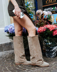 Stivale con piegone in pelle e camoscio - Marchal New SS25