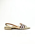 Ciabatta con fasce e cinturino argento laminato - Valerie SS25