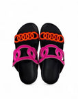 Ciabatta con doppie fasce geometriche in pelle - Grove SS25
