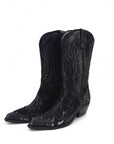 Texano con ricami in nabuk nero - Cowgirl SS25