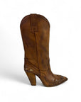Texan with high heel and nubuck leather embroidery - Tennessee