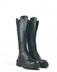 High amphibian boot with leather and suede laces - Selena