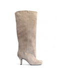 Stivale con punta quadrata in camoscio taupe - MRS SMALL SQUARE PRE ORDER