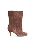Stivaletto in camoscio marrone - MRS LOW SQUARE