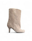 Stivaletto in camoscio taupe - MRS LOW SQUARE