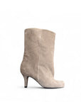 Stivaletto in camoscio taupe - MRS LOW SQUARE PRE ORDER
