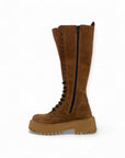 High amphibian boot with leather and suede laces - Selena