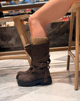 Amphibious with leather and suede straps - Kessy