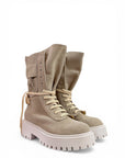 Anfibio con taschino in camoscio beige - Maya