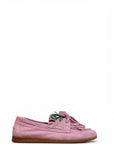 Mocassino con frange in camoscio rosa - Velvet