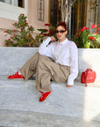 Sneakers in pelle rosso - Kick