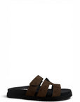 Ciabatta con strappo in pelle e camoscio - Kathleen