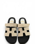 Ciabatta con strappo in pelle e camoscio - Kathleen