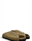 Sabot in raffia con dettaglio oro - Allis