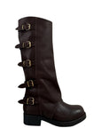 Amphibious boot with brown leather buckles - Prince