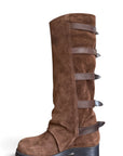 Bottines en cuir suédé marron à boucles - Prince