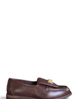 Mocassino con dettaglio oro in pelle marrone - Audrey PRE ORDER