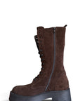 Chaussure montante en daim marron foncé - Ambra