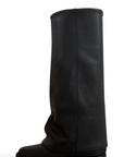Botte en cuir noir plissé - Marchal