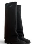 Botte en cuir noir plissé - Marchal
