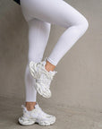 Sneakers ape bianco e grigio spazzolato - Madison