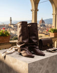 Stivale con piegone in pelle marrone - Melissa