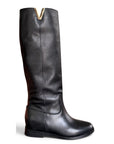 Botte avec application latérale en cuir noir - Joy New