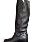 Botte avec application latérale en cuir noir - Joy New