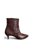 Stivaletto con tacco in pelle borgogna - Angelique