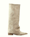 Stivale a punta con piegone in camoscio - Amira