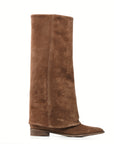 Stivale a punta con piegone in camoscio - Amira