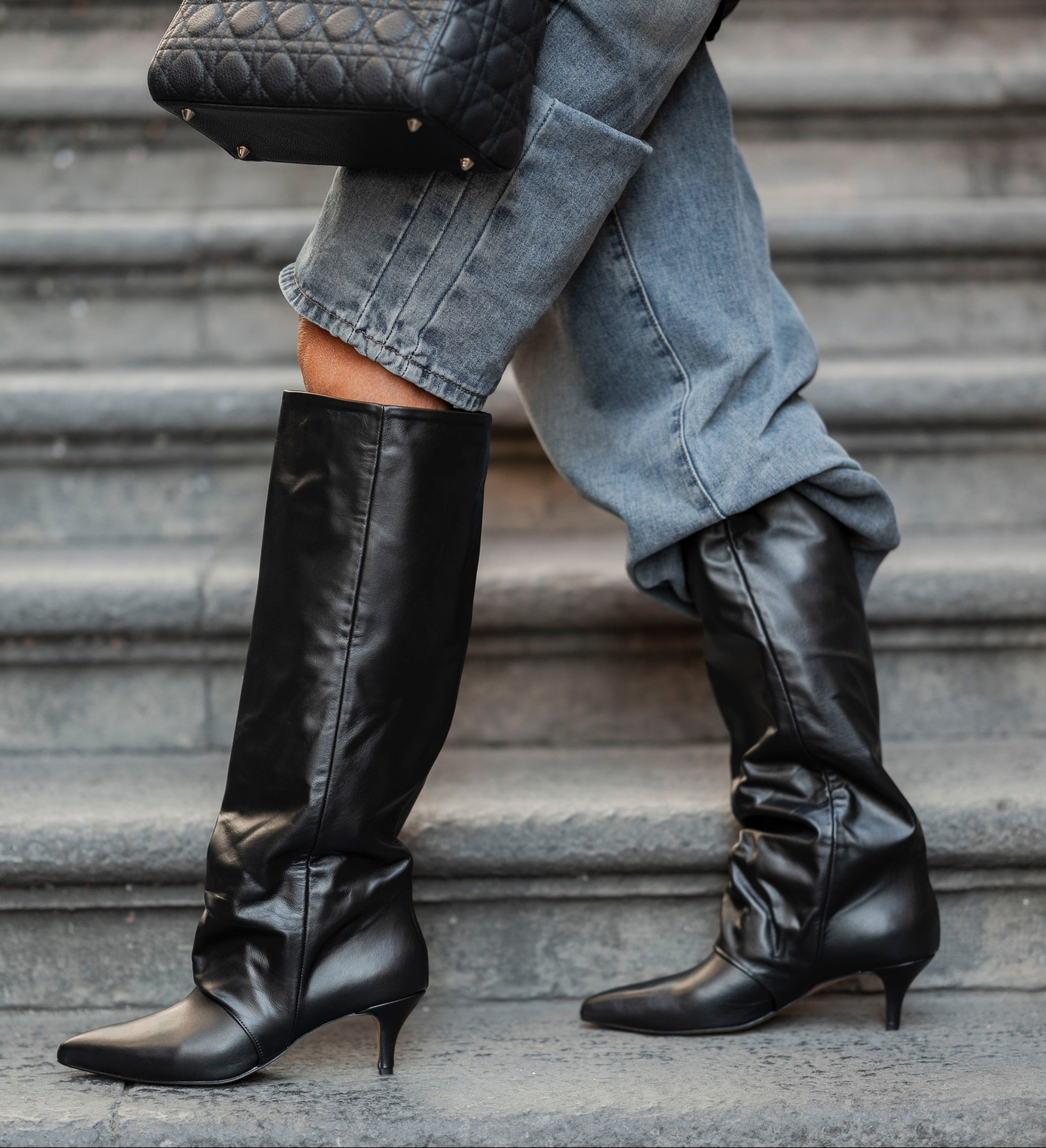 Calzature Negozi Di Stivali Giardini Donna Tronchetti Nero