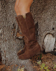 Stivale con applicazione laterale in pelle e camoscio - Joy New