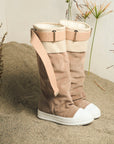 Stivale sportivo in camoscio taupe - Angie SPS