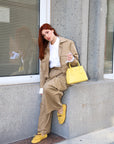 Yellow suede fringed loafer - Velvet