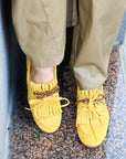 Yellow suede fringed loafer - Velvet