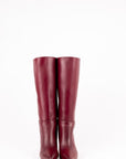 Stivale con tacco in pelle bordeaux - Moris