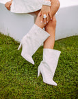 Stivaletto con tacco alto in camoscio beige - MRS LOW HIGH HELL New