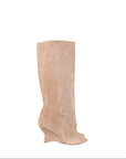 Stivale spuntato in camoscio taupe - MRS SMALL WEDGE New