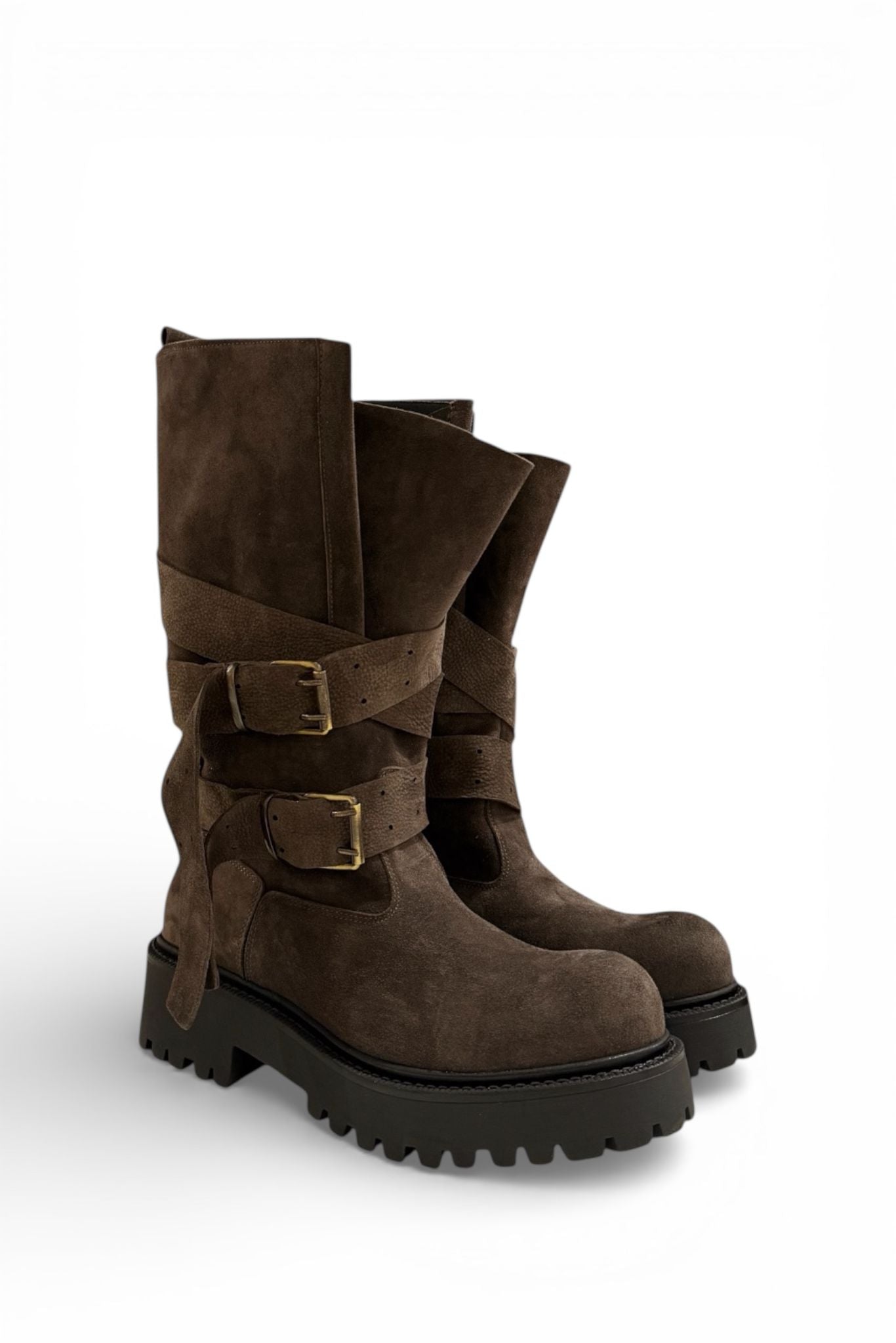 Amphibious with leather and suede straps - Kessy