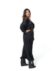 Stivaletto con piegone in pelle nero e charm oro - Mina LOW