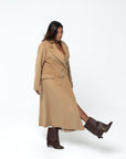 Tronchetto con cinturone in pelle marrone - Penelope