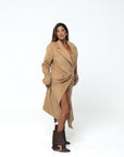 Tronchetto con cinturone in pelle marrone - Penelope