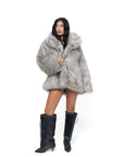 Stivale alto con lacci in pelle nero - Zaira