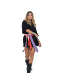 Stivaletto con drappeggio in pelle nero - Lolita draped